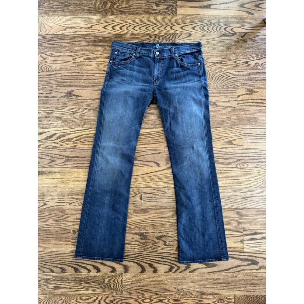 7 For All Mankind Mens 38 Bootcut Jeans Blue Denim Flap Pocket Y2K